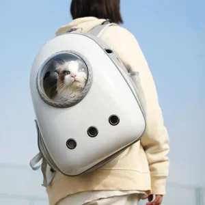 Portable Transparent Breathable Cat Carrier Backpack with Large Capacity Side Opening Design Capsule Shape Model Yp549