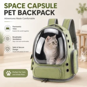Portable Transparent Pet Carrier Backpack Space Capsule Design Breathable Oxford Cloth Large Capacity Travel Outdoor Cats Dogs