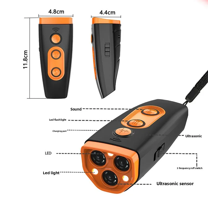Portable Ultrasonic Bark Control Device for Dogs New Cross Border Anti Barking Artifact Handheld Repellent