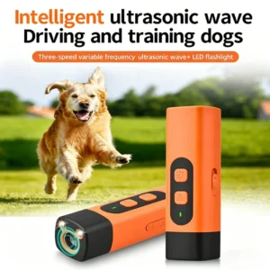 Portable Ultrasonic Dog Repeller Rechargeable USB Charge Waterproof IP67 Plastic Dog Bark Deterrent Anti Barking Control Device
