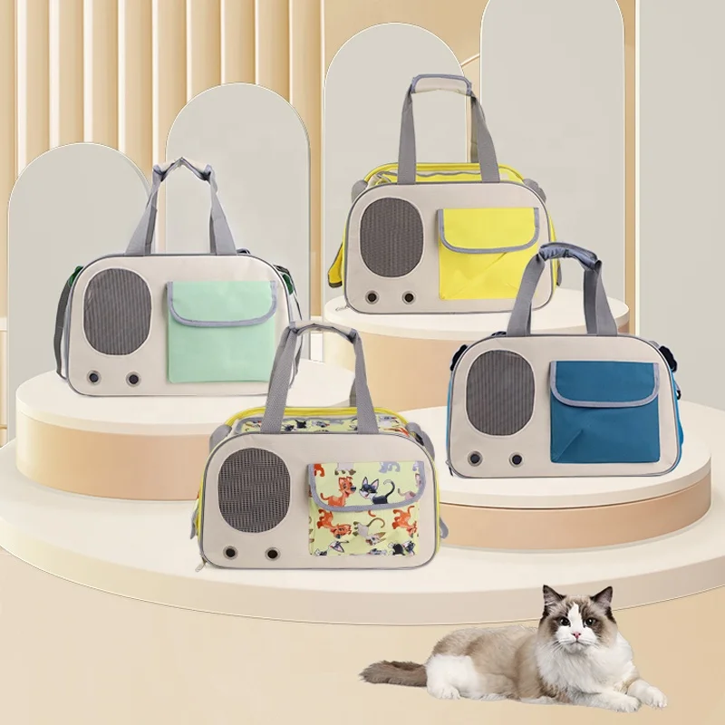 Portable Waterproof Breathable Pet Carrier Bag for Cats Dogs Travel Use Anti scratch Mesh Large Capacity Boys & Girls