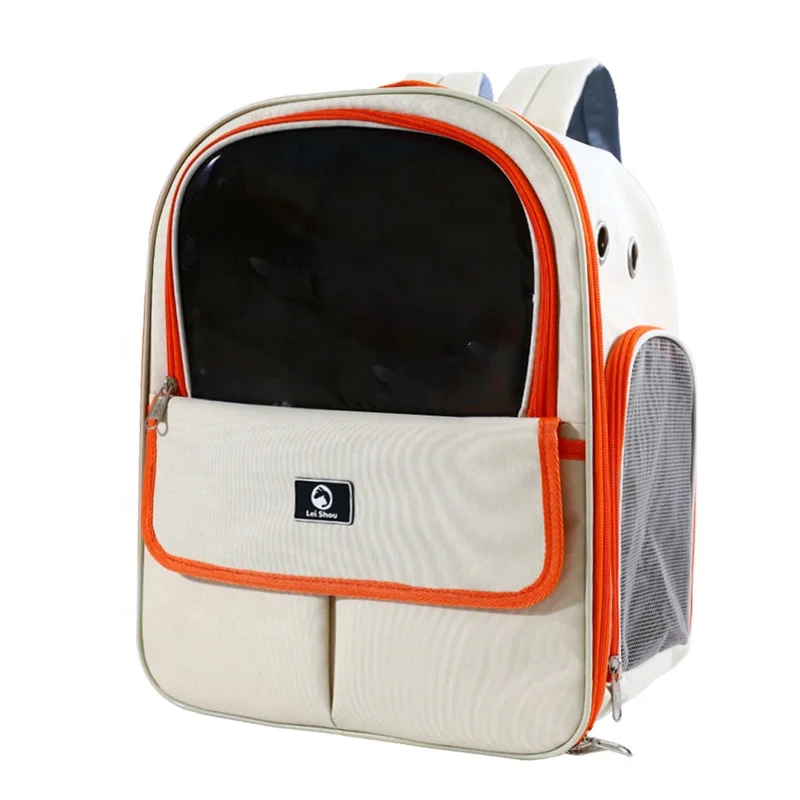 Portable Waterproof Pet Carrier Backpack for Cats Dogs Breathable Mesh Fabric Large Capacity Travel Backpack for Boys Girls