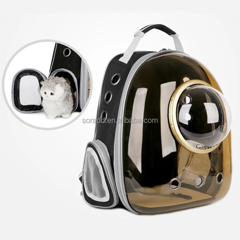 Portable and Breathable Cat and Dog Small Pet Backpack with Three Outlets for Outdoor Travel