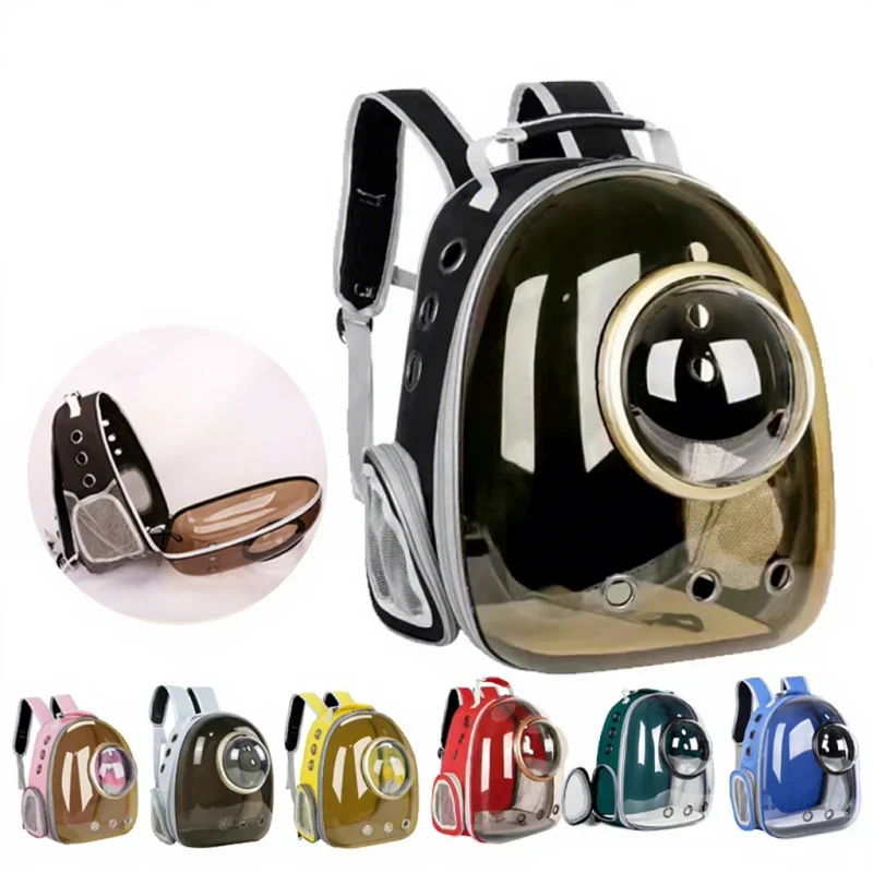 Portable and Breathable Cat and Dog Small Pet Carrier Three Outlets Backpack for Outdoor Travel