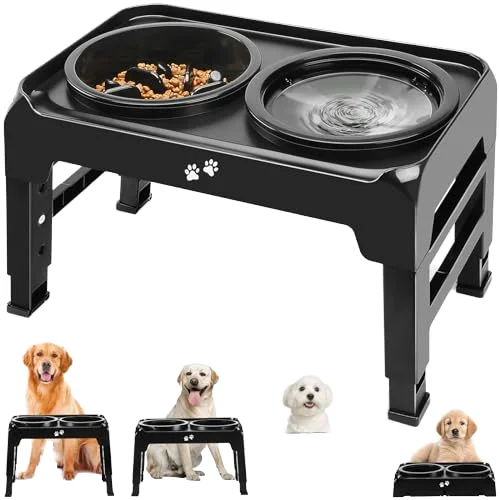 Portable and Height-Adjustable Pet Feeding Bowl New Design Plastic Dog and Cat Feeders Foldable