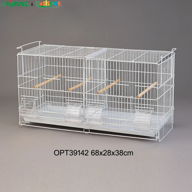 Powder Coated Stackable Wire Bird Breeding Cage with Divider Metal Tray OPT39142 Pet Cage Products