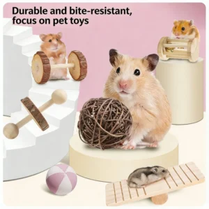 Practical Small Pet Toys Set Eco Friendly Durable Natural Non Toxic Teething Toys for Rabbit Hamster Parrot Pet Supplies