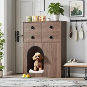 Pre order Custom Modern Wood Panel Pet House Cabinet for Cat & Dog Luxury Villa Style Bedroom Indoor Use