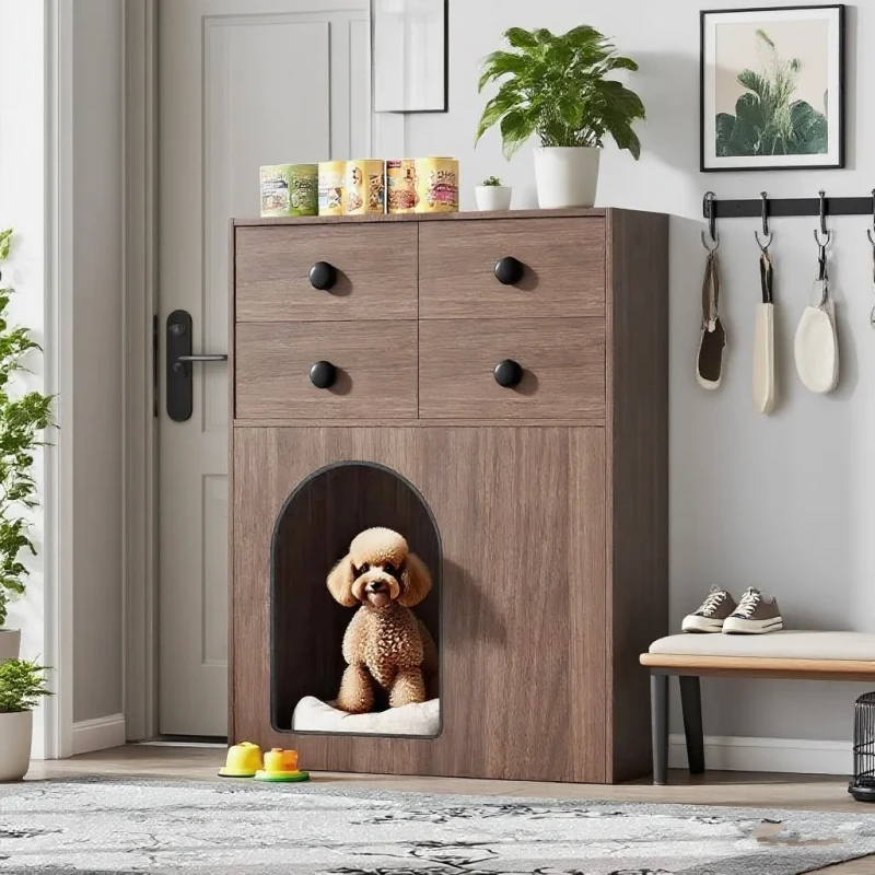 Pre order Custom Modern Wood Panel Pet House Cabinet for Cat & Dog Luxury Villa Style Bedroom Indoor Use