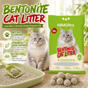 Premium Bentonite Cat Litter Fast Clumping Low Dust Odor Control OEM Pet Litter Mascotas