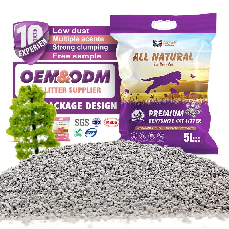 Premium Broken Sodium Bentonite Cat Litter Highly Absorbent Strong Clumping Natural Mineral Odor Control 5kg 10kg 20kg