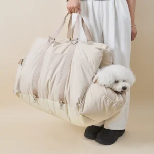 Premium Dog Car Seat All Safe Cozy Travel Bed Carrier for Small Dogs Puppies 25 Lbs Clip On Leash Storage Pockets