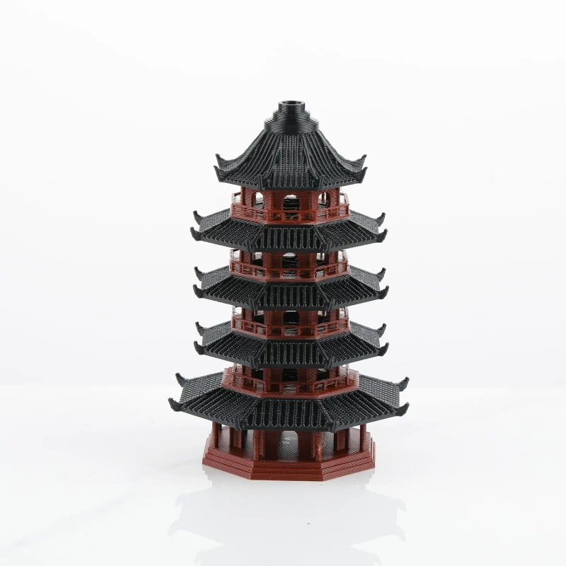 Premium LED Five Tier Tower Ancient Building Miniature Ornament Rockery Paludarium Aquarium Study Garden Bonsai Small Home Decor