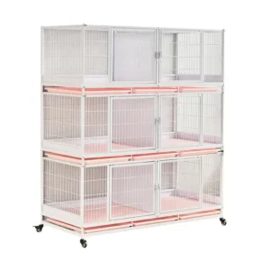 Premium Multi Tier Pet Cage Sturdy Rolling Kennel For Multiple Cats Dogs Breeding Centers Pet Shelters And Veterinary Clinics