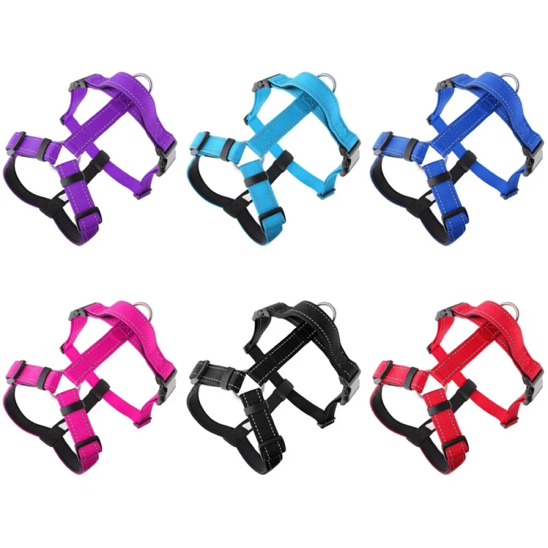 Premium Neoprene I shaped No Pull Dog Collar Pet Harness Set Dog Vest Reflective Fashion Pet Leash Leads Custom Pets Accessories