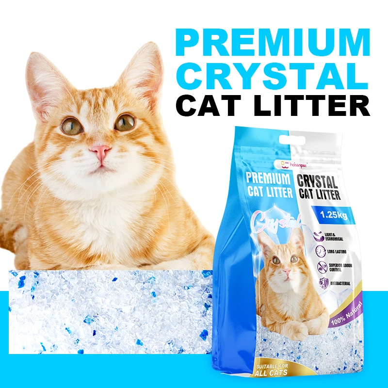 Premium Silica Gel Crystal Cat Litter Super Water Absorption Long Lasting Deodorization Low Dust Safe Pet Cat Litter Sand