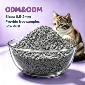 Premium Sustainable Crushed Bentonite Cat Litter OEM Custom Easy Scoop & Easily Cleaned Cat Sand Factory