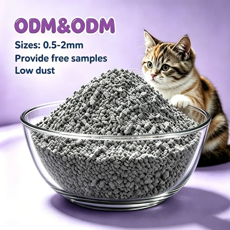 Premium Sustainable Crushed Bentonite Cat Litter OEM Custom Easy Scoop & Easily Cleaned Cat Sand Factory