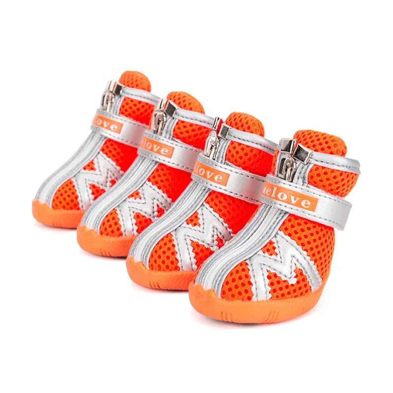 Premium Waterproof Non slip Dog Shoes Reflective Protective Mesh Breathable Cute Pet Boots for Hot Pavement