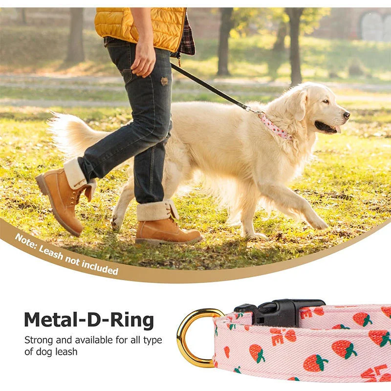 Print Pet Dog Cat Collar Adjustable for Small Medium Dogs Necklace with Pendant Pet Accessories