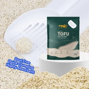 Private Label 1.5mm Natural Pea Tofu Cat Litter Fast Clumping Flushable Plant Based Catlitter Bulk Factory Sale