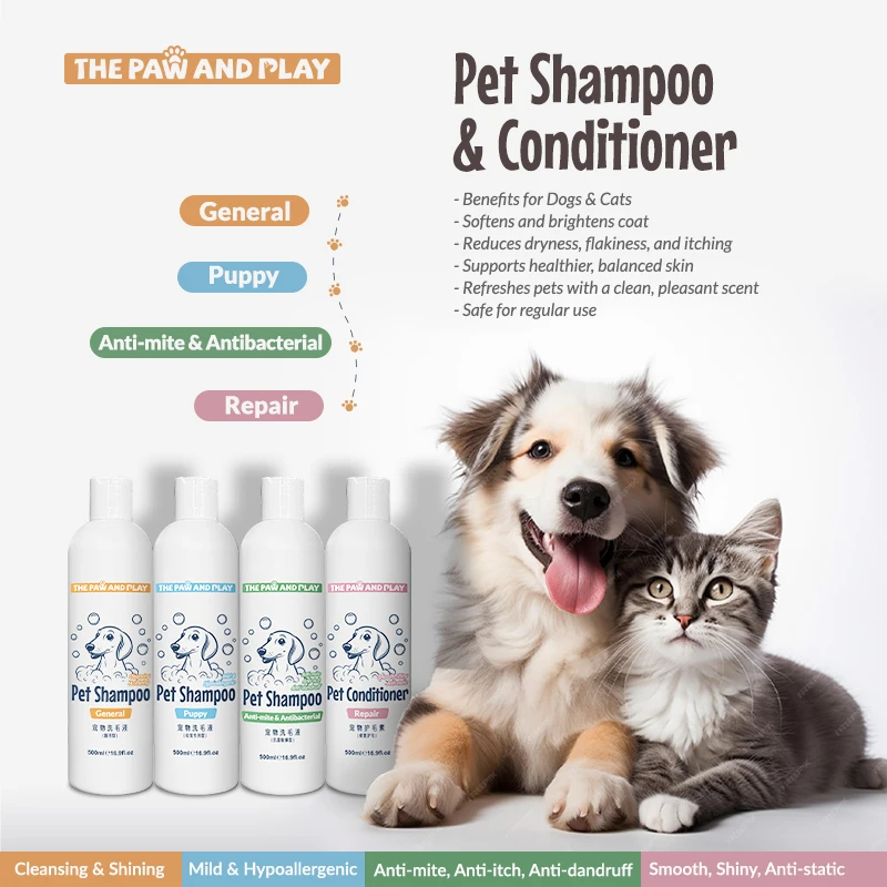 Private Label 100% Nature Pet Series Odor Deterging Clean Dog Pet Shampoo Conditioner Set Manufacturer