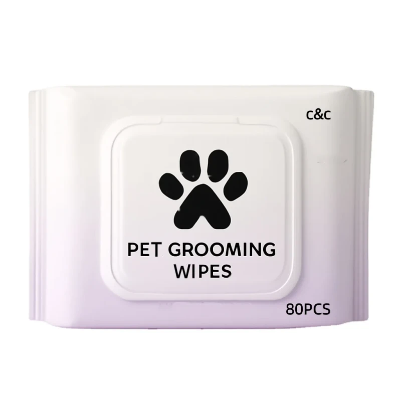 Private Label Biodegradable Pet Cleansing Shampoo Wet Wipes Fragrance Free for Dogs and Cats