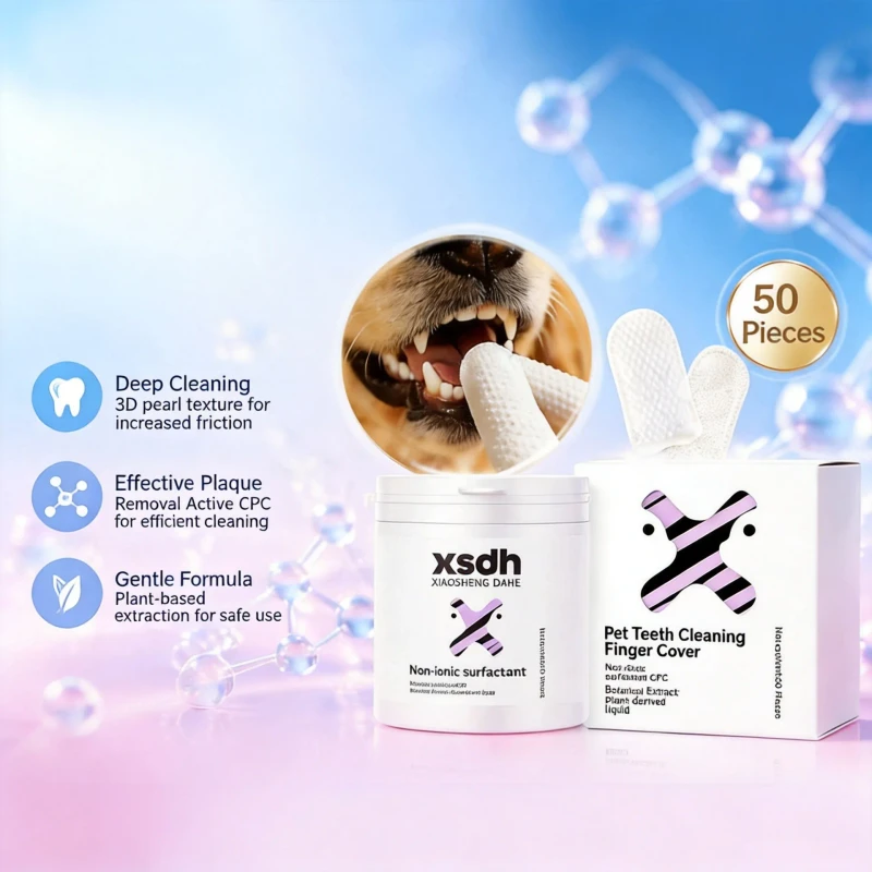 Private Label Dental Care Finger Wipes Pet Soft Cleaning Dog Toothbrush Wipes Pets Dental Finger Wipes Pets Oral Cleaning