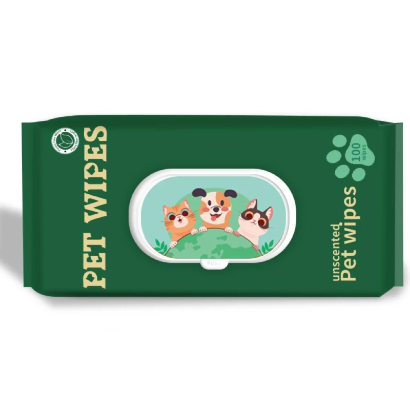 Private Label Pet Wipes Hypoallergenic Dog Cat Cleaning Wipes for Paws Butt and Body