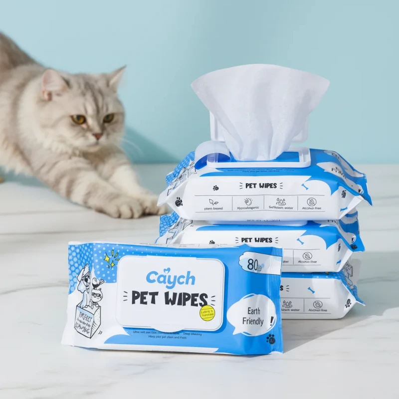 Private Label Pet Wipes Natural Deodorant Wet Wipes Aloe Vera Essence Soothing Wet Wipes for Dog