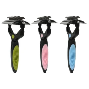 Professional 3-in-1 Pet Cat Dog Hair Dematting & Deshedding Grooming Undercoat Rake Comb Brush Tool