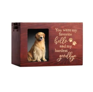 Professional Customization Wood Pet Cremation Casket Secure Closure Memorial Keepsake Box for Dogs Cats