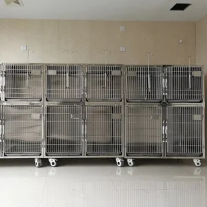 Professional Novelty Stainless Steel Solid Pattern Stackable Breathable Large Dog Kennel Cage Modular Crates