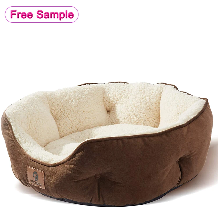Professional Orthopedic Waterproof Pet Beds Accessories for Puppy Dogs Small Medium Large High Quality Faux Fur Winter Print