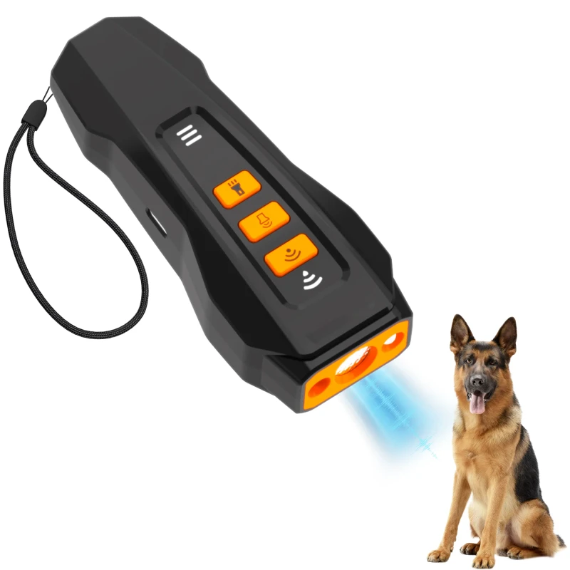 Professional Outdoor Sonic+Laser Repellent 3 Modes Anti Bark Control Device Ultrasonic Dog Bark Deterrent Made of ABS Material