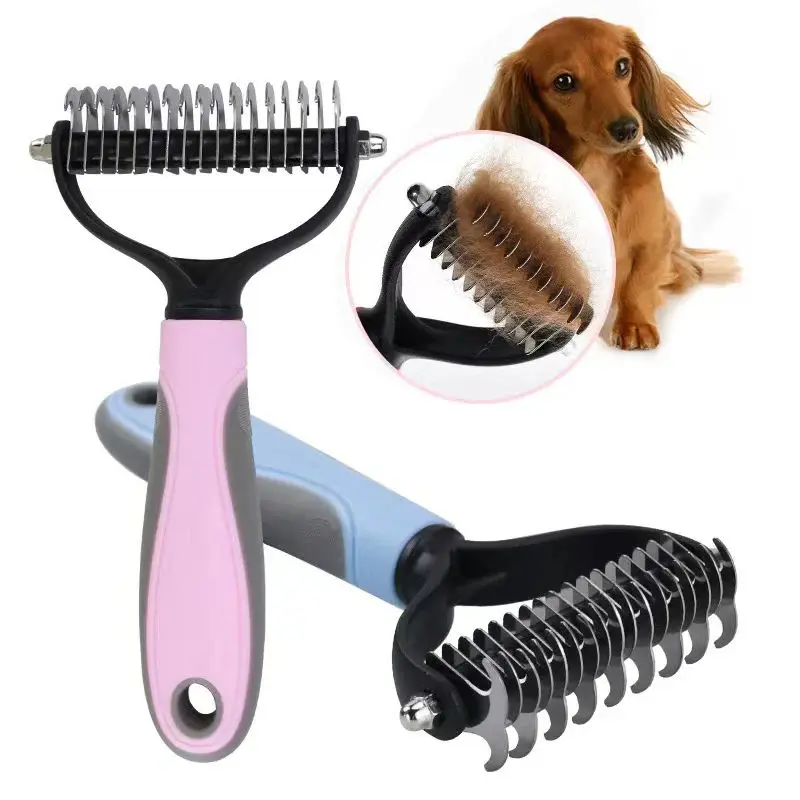 Professional Pet Brush Hair Remover Pet Hair Knot Cutter Comb Brushes Grooming Shedding Supplies