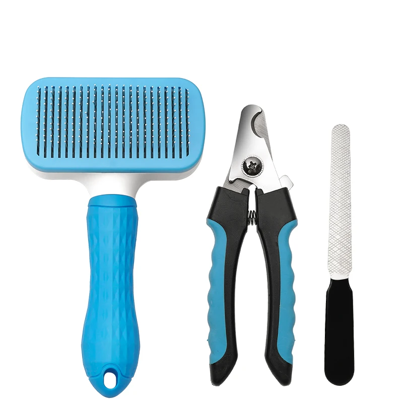 Professional Pet Grooming Set Cat and Dog Cleaning Comb Pet Grooming Brush Pet Nail Clipper Set