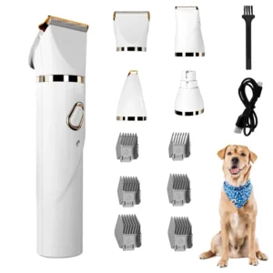 Professional Portable Dog Hair Shaver Set Pet Clipper Electric Trimmer for Teddy Cat Grooming Made of Durable Plastic