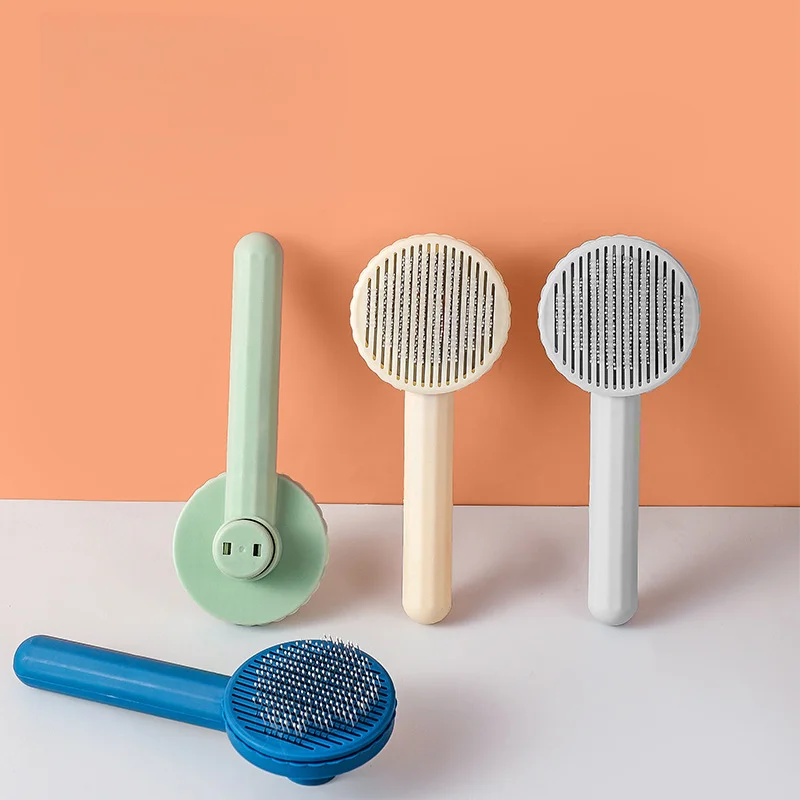 Professional Portable Self Cleaning Slicker Massage Grooming Removal Comb Shedding Dogs Cats Eco Friendly Pet Brush