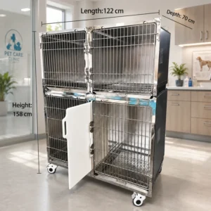 Professional Stainless Steel Dog Cat Cage Veterinary Pet Kennel for Clinic Surgery Recovery and Infusion Room