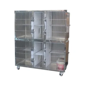 Professional Stainless Steel Veterinary Equipment Modular Breeding Animal Pet Cage With Solid Walls Dog Cage
