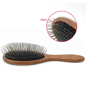 Professional Wooden Dog Brush Extra Long Pin Pet Hair Remover
