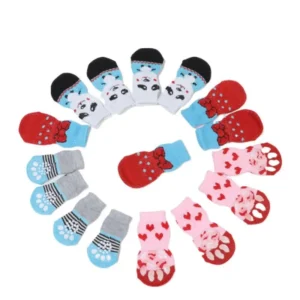 Puppy Dog Shoes Soft Breathable Pet Knits Socks Cartoon Anti Slip Skid Socks for Small Dog Socks