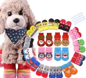 Puppy Dog Socks Print Animal Pattern Cotton and Nylon Pet Shoes for Summer and Winter Wear