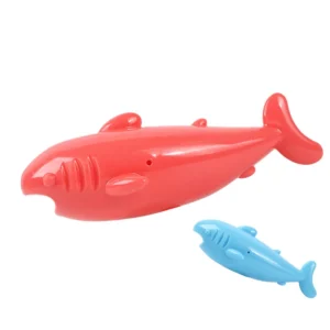 Puppy Shark Toy Dog TPR Rubber Chew Toys with Squeaky Sound for Small & Medium Breeds Dogs Holiday Gifts