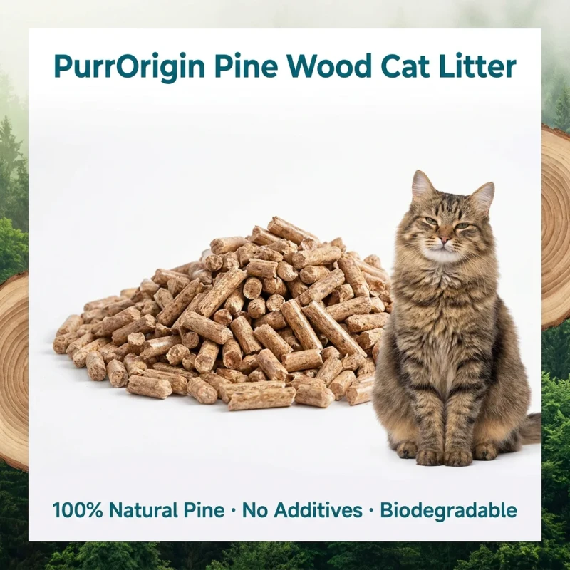 Pure Pine Wood Cat Litter 100% Natural No Additives Biodegradable Flushable 5kg Eco Friendly Renewable Resource