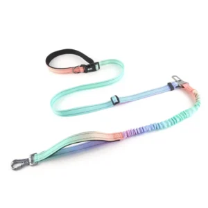 QQPETS Solid Pattern Multi Purpose Reflective Nylon Walking Leash Hands Free Crossbody for Pet Dogs Cats Ribbon