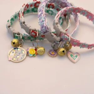 QbellPet Creative Fruit Flower Heart-shaped Pendant Bell Collar Pet Cats Dogs Accessories Collar