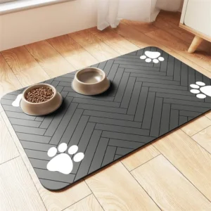 Quick Drying Cooling Cartoon Modern Pet Diatom Mud Feeding Mat Absorbent Splash Proof Cat and Dog Eating Mat for Pets