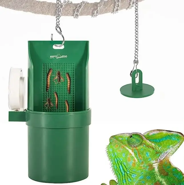 REPTIZOO OEM Plastic Eco-friendly Hanging Feeding Bowl Arboreal Reptile Insect Feeding Dish for Geckos Lizards